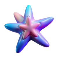 Abstract Star 3D Render A conceptual 3D depiction of an abstract star, focusing on vibrant colors and dynamic design. png
