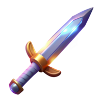 Glowing Fantasy Dagger Three Dimensional Model in a Mesmerizing Scene of Enchantment png