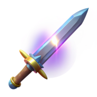 Glowing Fantasy Sword - A luminous depiction of a fantasy sword with glowing elements highlighting its enchanting presence and mystical atmosphere png