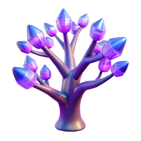 Glowing Crystal Tree in a Mesmerizing Three Dimensional Render of Nature png