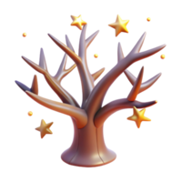 Three Dimensional Render of a Starry Tree in a Majestic Scene of Enchantment png