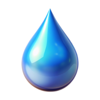 Blue Water Drop Liquid Icon A vibrant 3D depiction of a blue water drop, highlighting its dynamic and radiant presence. png