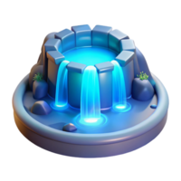 Glowing Waterfall Fountain in a Mesmerizing Three Dimensional Scene of Nature png