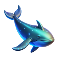Glowing Whale Ocean Creature Art A luminous 3D depiction of a whale, highlighting its glowing features and enchanting presence. png