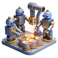 Robots Welding in an Automation in Manufacturing Scene of Futuristic Design png