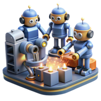 Robots Candlelight Automation Innovation A dynamic scene of robots navigating a world illuminated by candlelight, capturing the essence of innovation. png