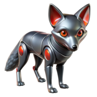 Robotic Fox Metal Canine Design A futuristic fox crafted as a robotic design, navigating the digital forest with precision. png