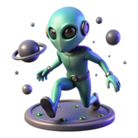 Alien Running on Planet - A dynamic depiction of an alien running on a planet capturing the essence of extraterrestrial adventure and exploration png