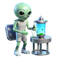 estrangeiro cientista laboratório experimentar uma cena do extraterrestre pesquisar, apresentando a estrangeiro cientista conduzindo experimentos dentro uma digital laboratório. png