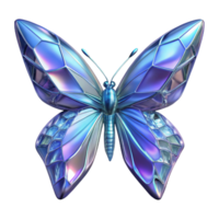Iridescent Gem Butterfly in a Stunning Three Dimensional Render of Color and Movement png