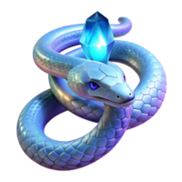 Mystic Snake Crystal in a Magical Three Dimensional Scene of Enchantment png