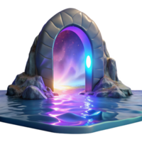 Cosmic Gateway as an Ocean Portal to Space with Celestial Patterns and Enigmatic Design png