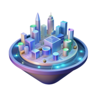 Futuristic Cityscape in a Three Dimensional Render with Urban Innovation and Advanced Architecture png