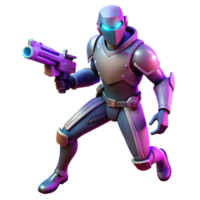 Cybernetic Soldier Futuristic Combat in a Dynamic Three Dimensional Scene of Adventure png