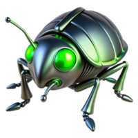 Metallic Robot Beetle 3D Render A futuristic 3D depiction of a metallic robot beetle, showcasing its advanced design and mechanical features. png