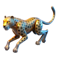 Golden Cheetah in a Three Dimensional Render of Speed and Elegance png