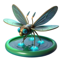 Glowing Insect in Water in a Mesmerizing Three Dimensional Scene of Nature png