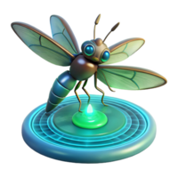 Insect on a Platform in a Three Dimensional Render of Futuristic Design png