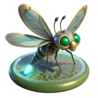 Glowing Insect 3D Model A futuristic 3D model of an insect with glowing elements, emphasizing its advanced and otherworldly design. png