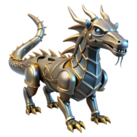 Mechanical Dragon Fantasy Robot - A futuristic depiction of a mechanical dragon blending advanced technology with mythical creature design png