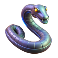Three Dimensional Metallic Snake Model with Shiny Scales and Realistic Movement png