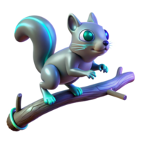 Cute Squirrel on Branch An adorable squirrel perched on a branch, capturing the charm of nature in a digital form. png