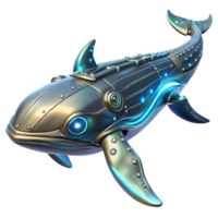 Cybernetic Whale Aquatic Robot A futuristic whale crafted as an aquatic robot, navigating the digital ocean with precision. png