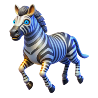 Cute Zebra Cartoon in a Three Dimensional Render of Whimsical Design png