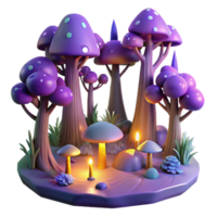 Enchanted Mushroom Forest A magical scene of a forest filled with glowing mushrooms, capturing the essence of enchantment in a digital world. png