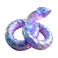 Abstract Polygonal Serpent A conceptual 3D depiction of an abstract polygonal serpent, focusing on vibrant colors and dynamic design. png