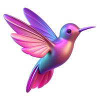 Vibrant Hummingbird 3D Render - A captivating 3D render of a hummingbird with vibrant colors highlighting its delicate beauty and dynamic movement png