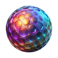 Iridescent Sphere, Abstract 3D Render A conceptual 3D depiction of an iridescent sphere, focusing on vibrant colors and luminescent elements. png