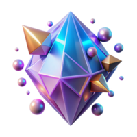 Abstract 3D Gem Sphere Art A conceptual 3D depiction of abstract gem and sphere art, focusing on vibrant colors and luminescent elements. png