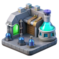 Futuristic Lab Potion Creation in a Visionary Three Dimensional Scene of Innovation png