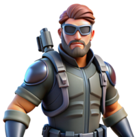 Tactical Ops 3D Render of Soldier A dynamic depiction of a soldier navigating a world of tactical operations, ready for battle in a digital world. png