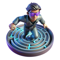 3D Maze Challenge Solve the Puzzle A dynamic depiction of a maze crafted in three-dimensional art, capturing the essence of challenge in a digital world. png