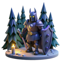 Three Dimensional Render Knight in Forest in a Majestic Scene of Adventure png