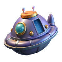 Cute Cartoon Spaceship A playful depiction of a spaceship brought to life in a whimsical cartoon style, navigating the digital cosmos. png