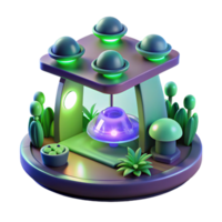 Alien Base 3D Render - A dynamic 3D render of an alien base capturing the essence of extraterrestrial adventure and advanced technology png