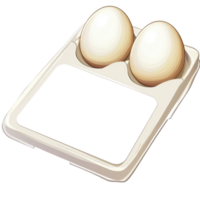 Two fresh eggs placed in a plastic tray symbolizing nourishment and the basic ingredient of many delicious meals png