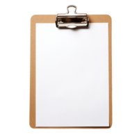 Wooden clipboard with a metal clip holding a blank sheet of paper represents organization efficiency and the practical use of simple office supplies png