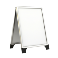 Blank white Aframe signboard standing upright symbolizing advertising and the simple yet effective display for businesses png