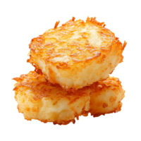 Crispy golden hash browns stacked together symbolizing crunchiness and the delicious appeal of breakfast favorites png