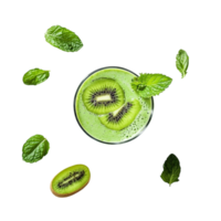 Sliced kiwi surrounded by green leaves symbolizing freshness and the nutritious goodness of exotic fruits png