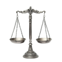Balanced metallic scales of justice symbolizing fairness equality and the principles of law with a timeless and elegant design png
