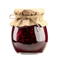 Rustic glass jar of raspberry jam with a paper cover and twine ribbon symbolizesisanal craftsmanship sweetness and the nostalgia of homemade preserves png