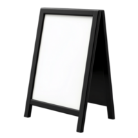 Black framed chalkboard stand provides versatility for menus or creative display in spaces png