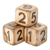 Wooden number blocks with smooth edges providing an educational and playful experience for children png