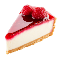 Slice of raspberry cheesecake with a golden crust symbolizing indulgence sweetness and the rich flavors of gourmet desserts and culinary delights png
