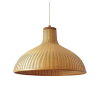 Woven rattan pendant lamp with a domeshaped shade symbolizing warmth nature and the rustic elegance of handcrafted home decor and lighting png